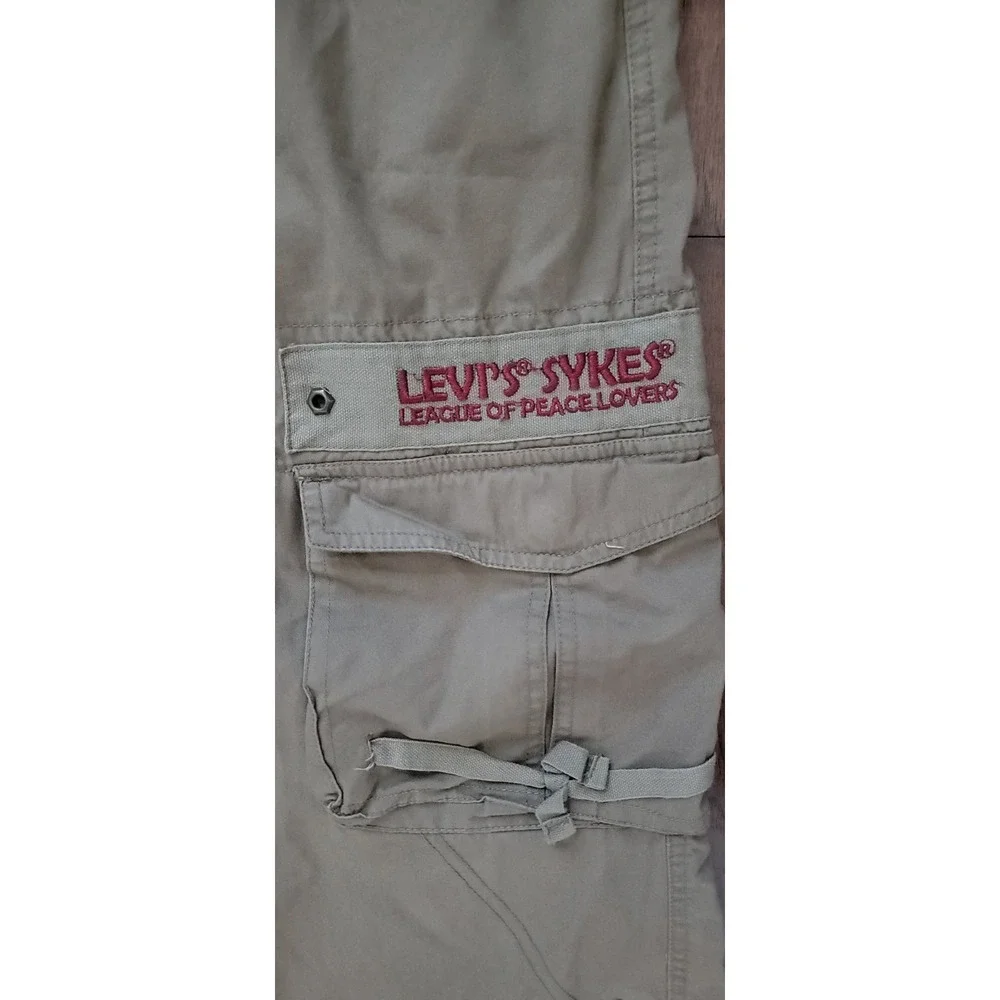 VTG Levi Sykes Men's Let There Be Cargos Pockets Chino Pants Sz 36x33 See Desc - Picture 2 of 10